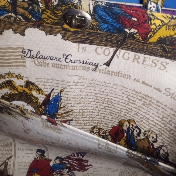 Handmade antique/vintage possibly silk Margaret Smith Patriotic bag - Picture 15 of 16